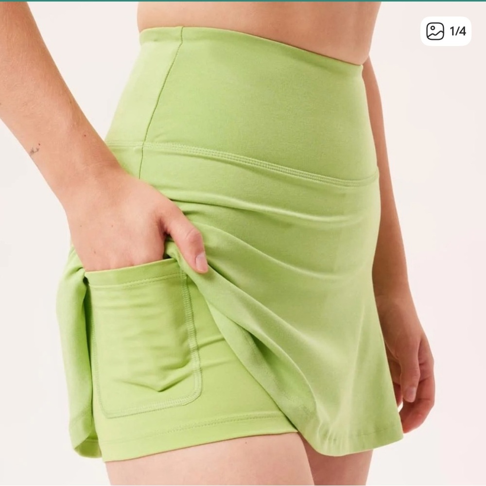 Girlfriend Collective Lime Green A-Line Skort